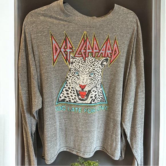 DAYDREAMER Def Leopard Long Sleeve Tee‎ Top Grey XL - Picture 9 of 9